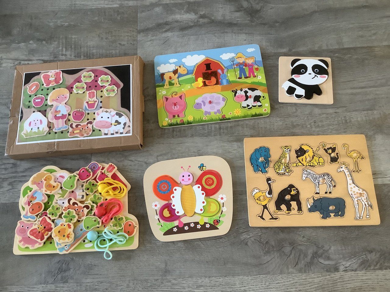 Houten Rijgbord en Houten Puzzels