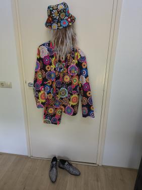 Compleet Flower Power kostuum