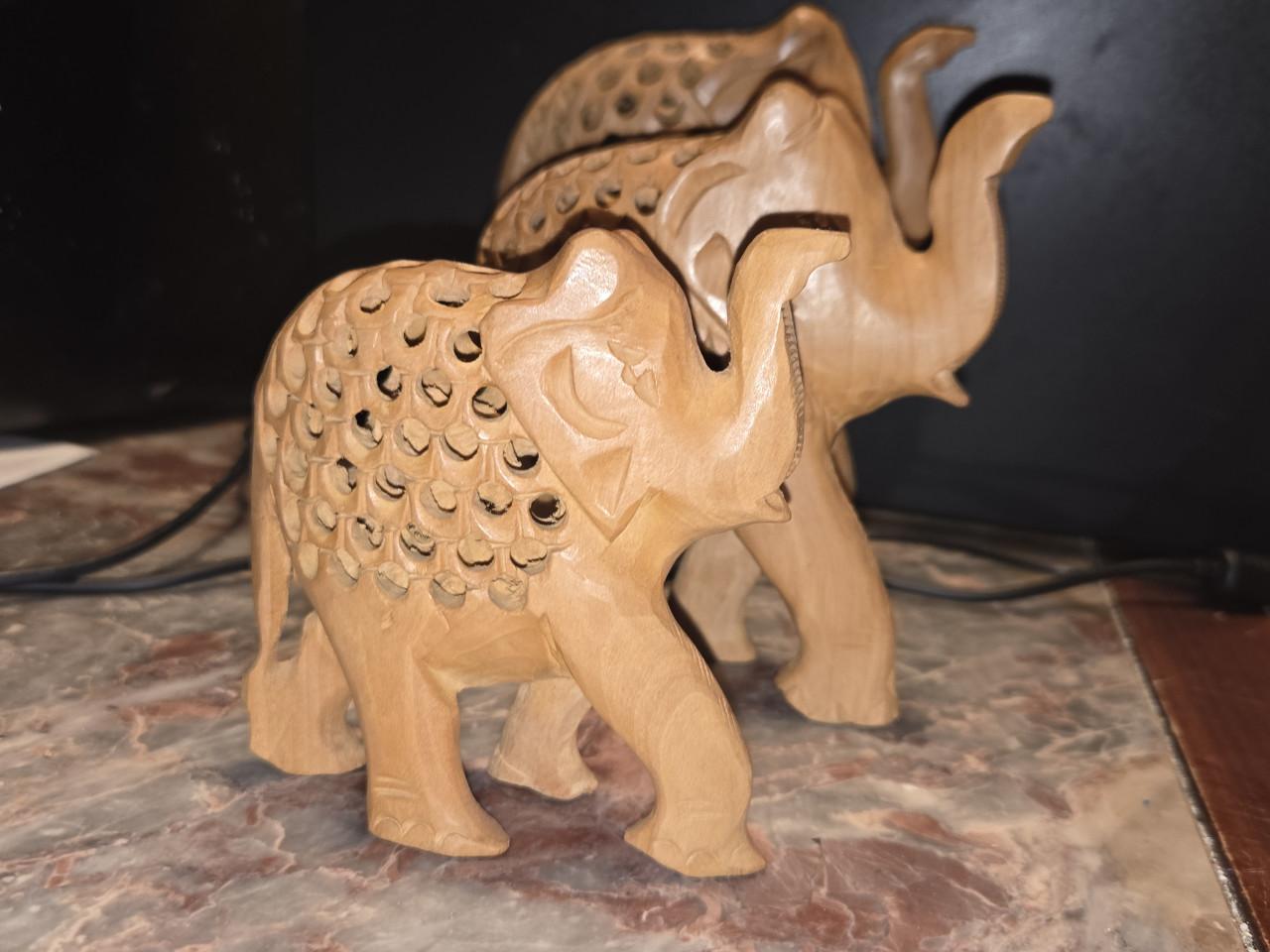 Set van 3 handgemaakte olifantjes