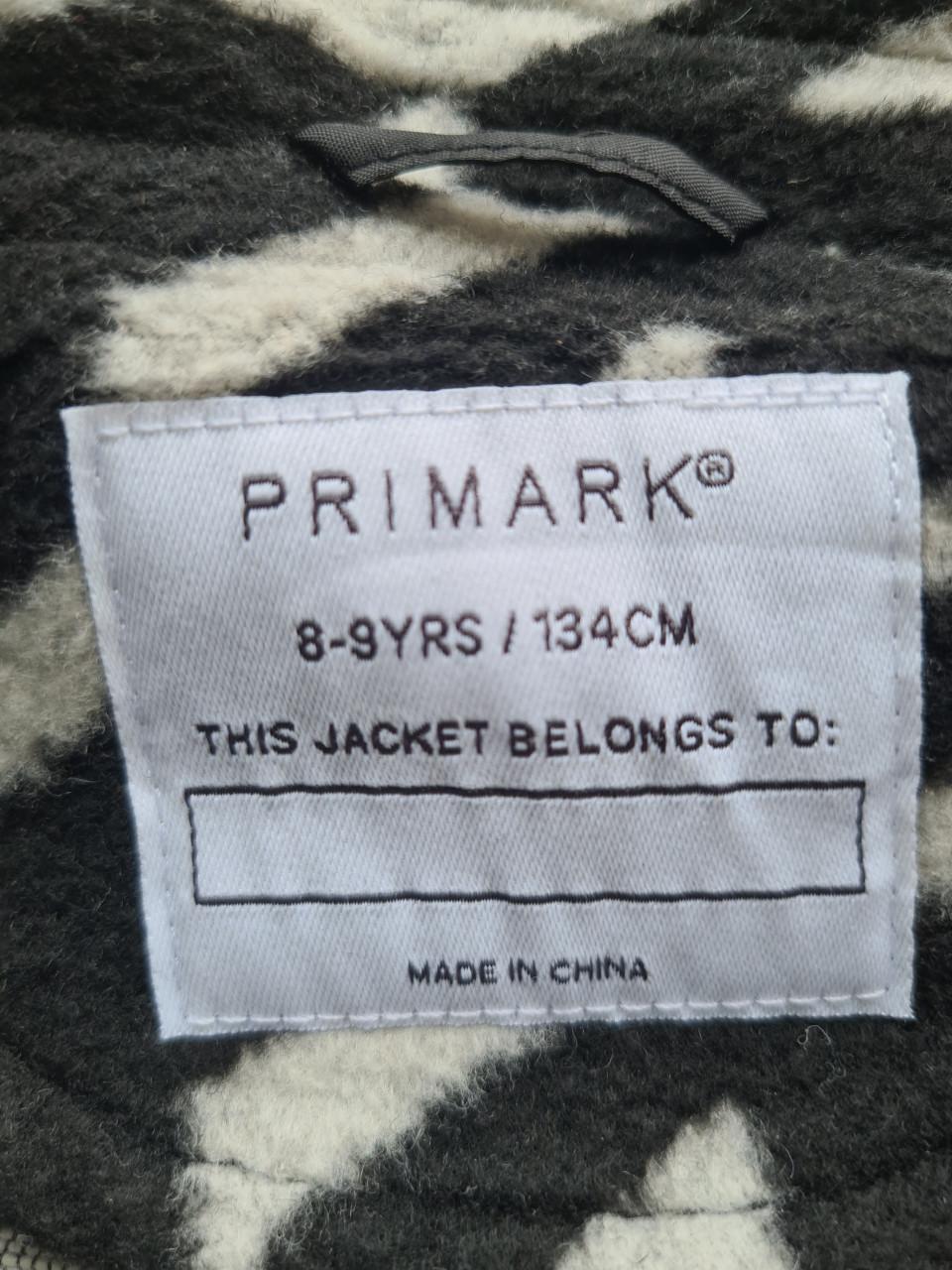 Zwart-wit pied de poule jas / overshirt van Primark  Mt 134