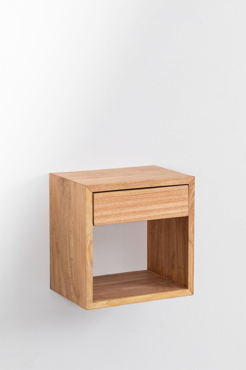 Houten nachtkastjes zwevend