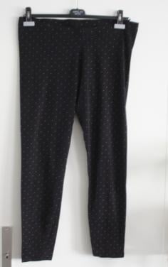 Zwarte legging met witte stippen maat l