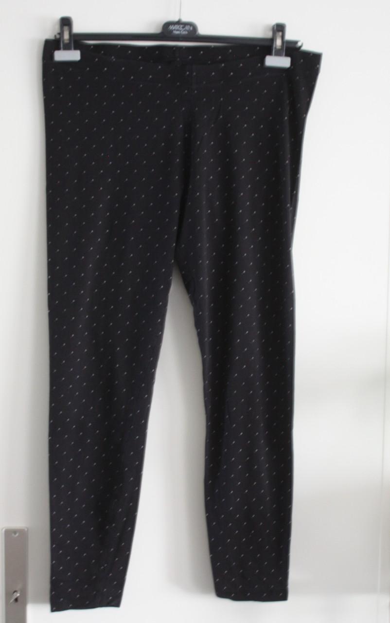 Zwarte legging met witte stippen maat l