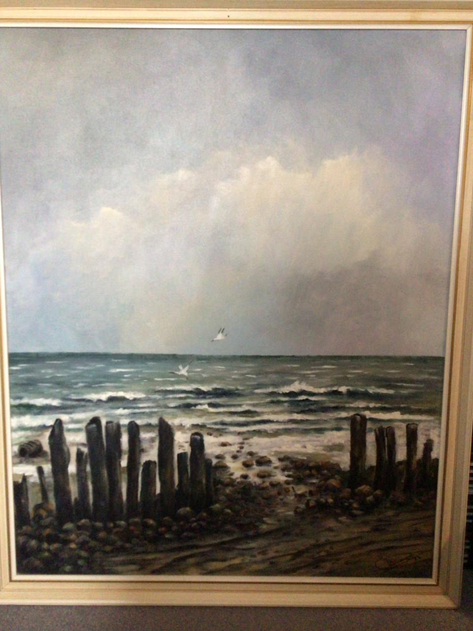 Schilderij Zeeland zeegezicht van Zeeuwse schilder