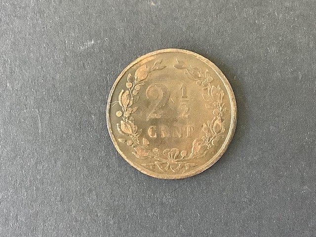 Willem III , 2 ½ cent 1884.