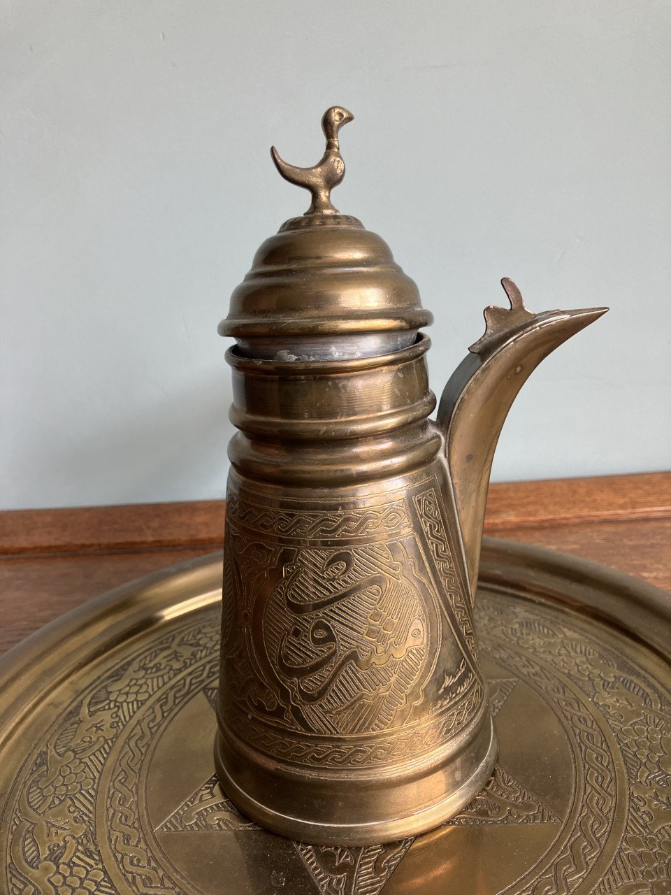 Mooie, bijzondere, vintage arabische koffieset uit Nazareth