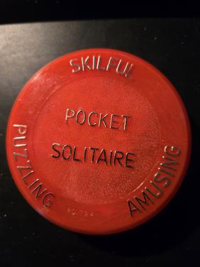 Vintage Pocket Solitaire puzzelspel, uit de jaren 50 of 60. Nieuw