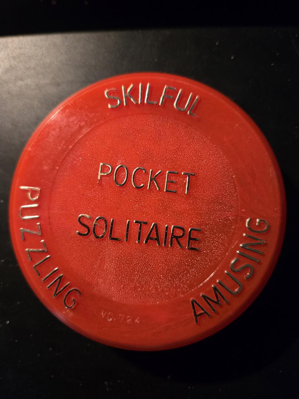 Vintage Pocket Solitaire puzzelspel, uit de jaren 50 of 60. Nieuw