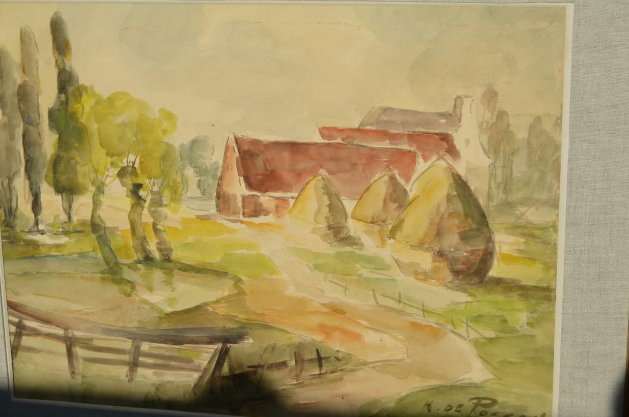 Karel de Posson 'boerderijgezicht' landschap.