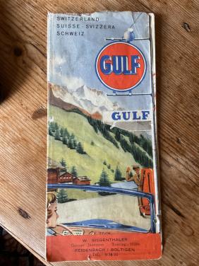 Vintage GULF landkaart Zwitserland