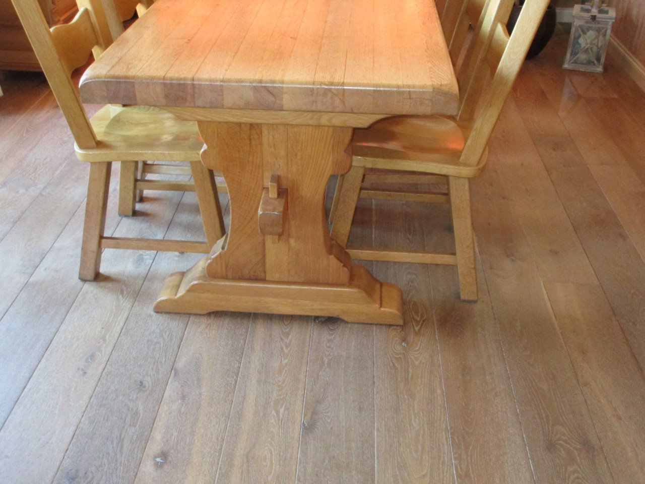 Stoere Eiken Kloostertafel 90 x 200 cm evt 6 Eiken Stoelen