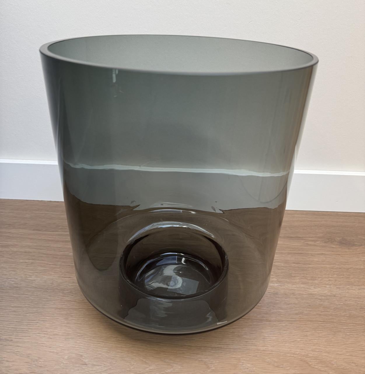Kaarsenstandaard | Goudkleuring metaal | Donker Glas