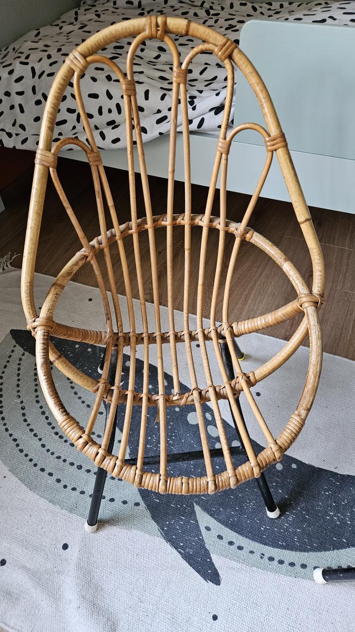 2 vintage rotan kinderstoeltjes
