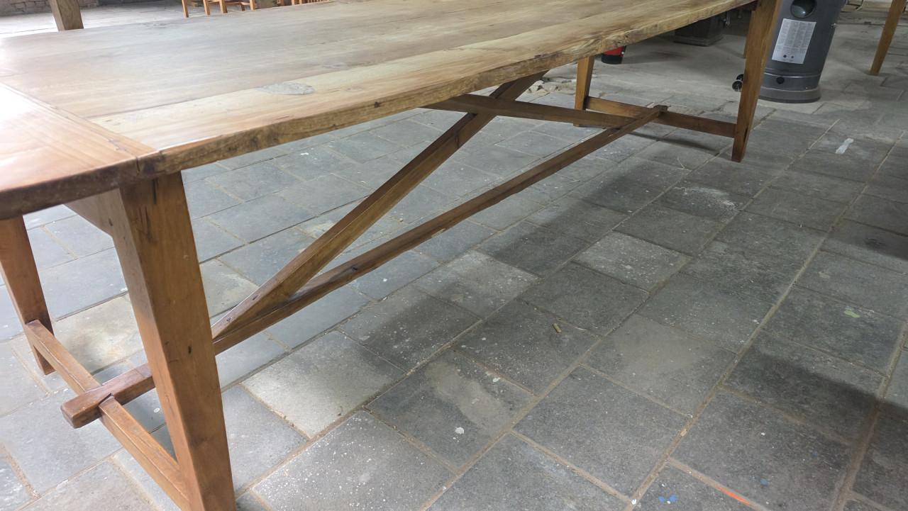 300 cm lange oude boerentafel/ kloostertafel