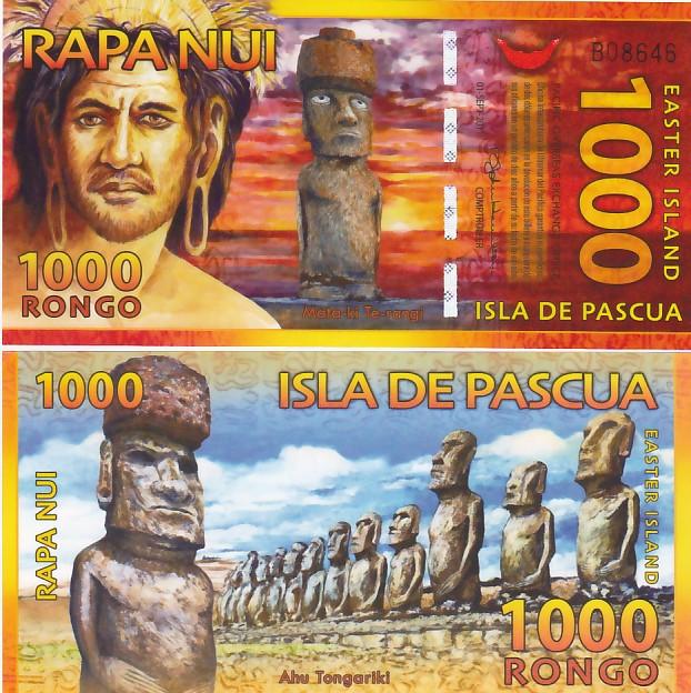 Biljet Paaseiland 1000 Rongo 2011 UNC