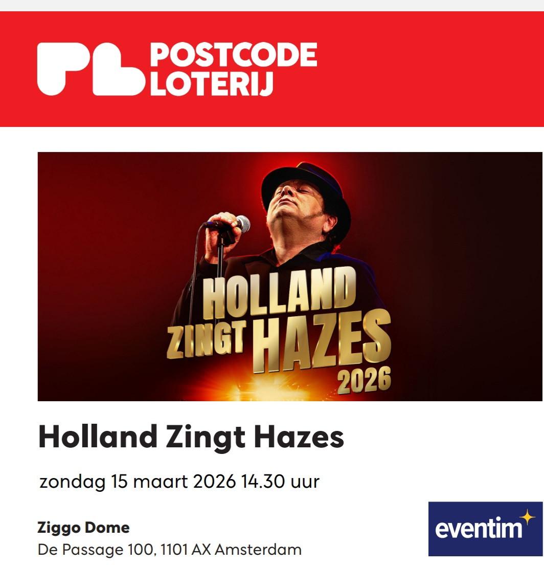 2 Kaartjes concert Holland zingt Hazes 15 maart