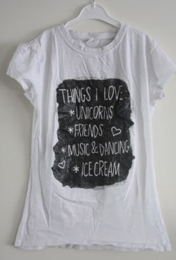 Wit shirt met print maat 146-152