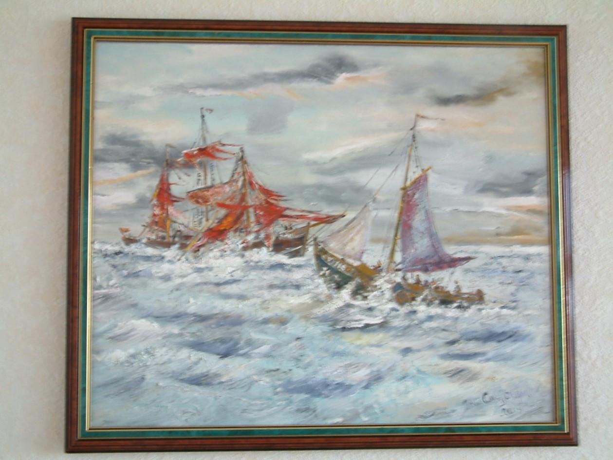 Sterk staaltje zeemans  kunst redders in storm   Jac Caljouw  Arnemuiden