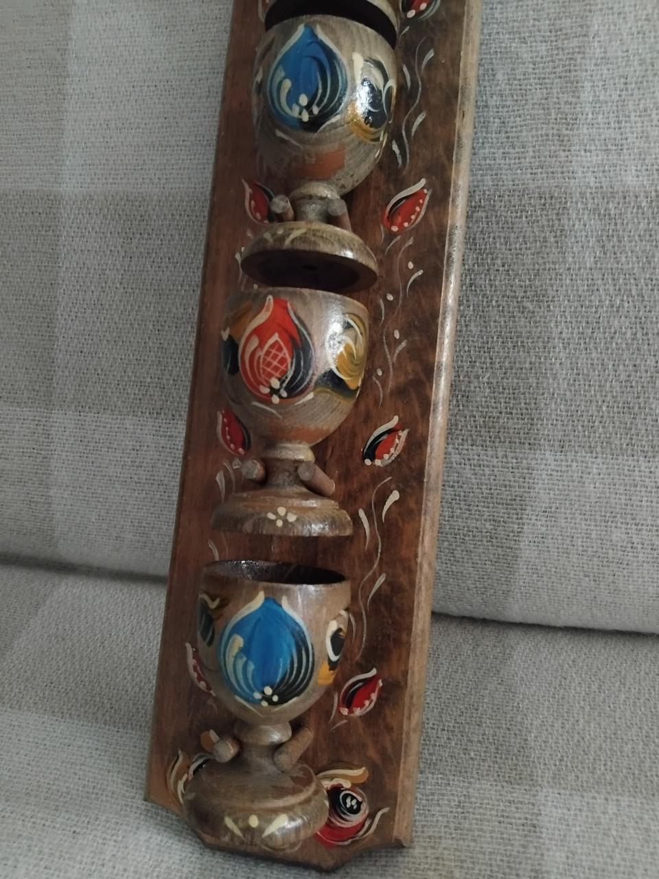 Vintage 6x Eierdopjes met Wandrek