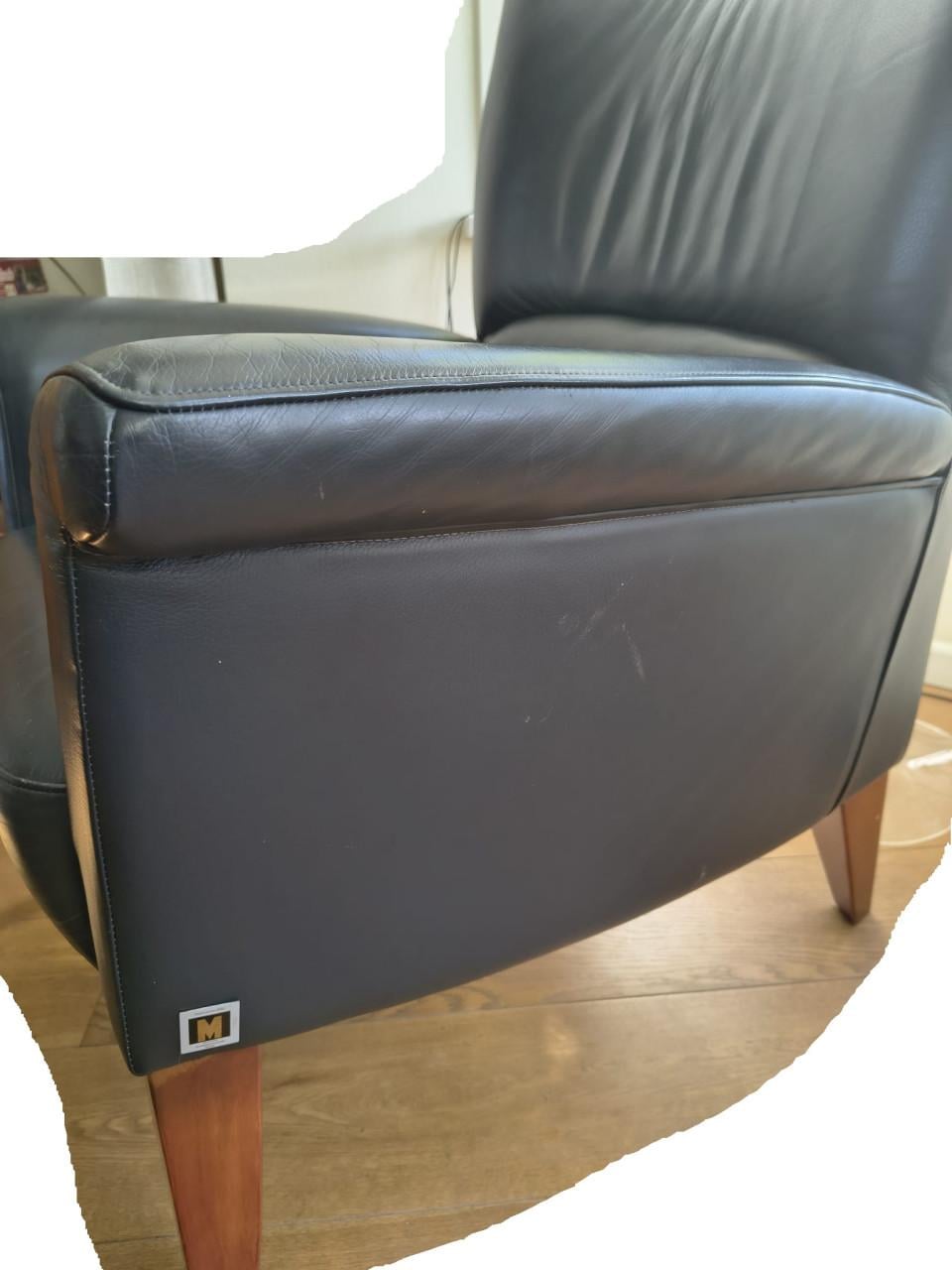 Vintage Leren Fauteuil Blauw