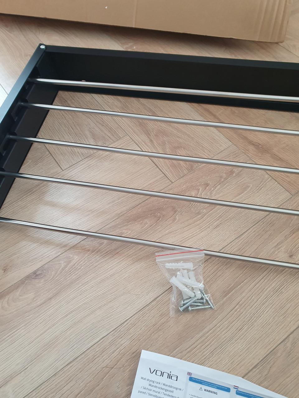 Vonia wanddroogrek zwart — zo goed als nieuw | inklapbaar