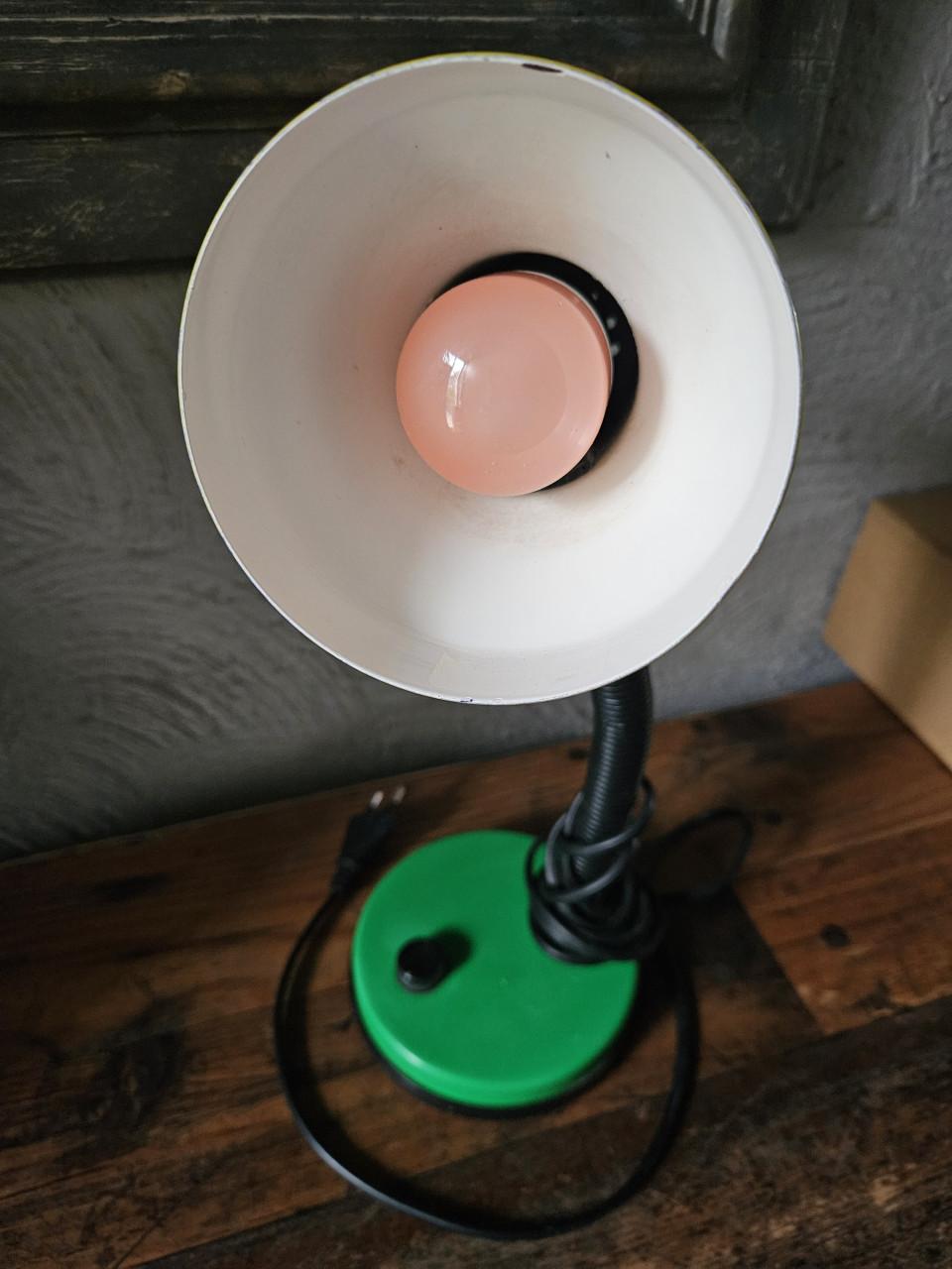 Vintage Bureaulamp Geel/Groen - Flexibele Zwanenhals