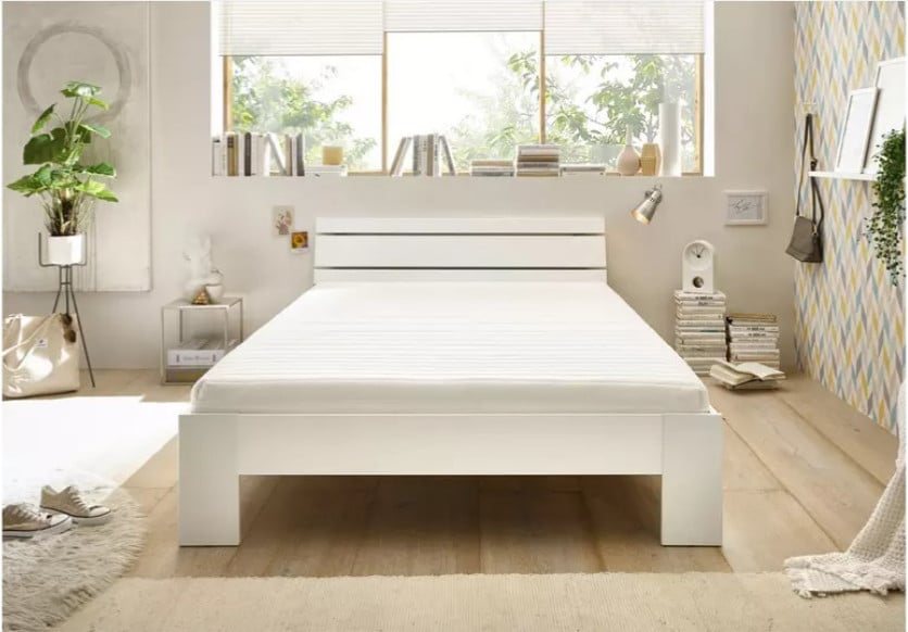 Tweepersoonsbed CAPRI 140x200cm. Hoogglans wit