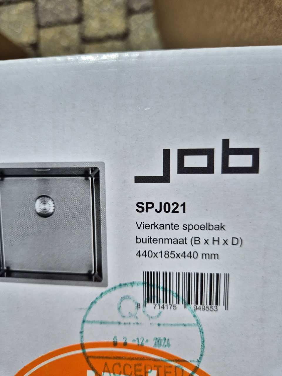 Spoelbak met heetwaterkraan