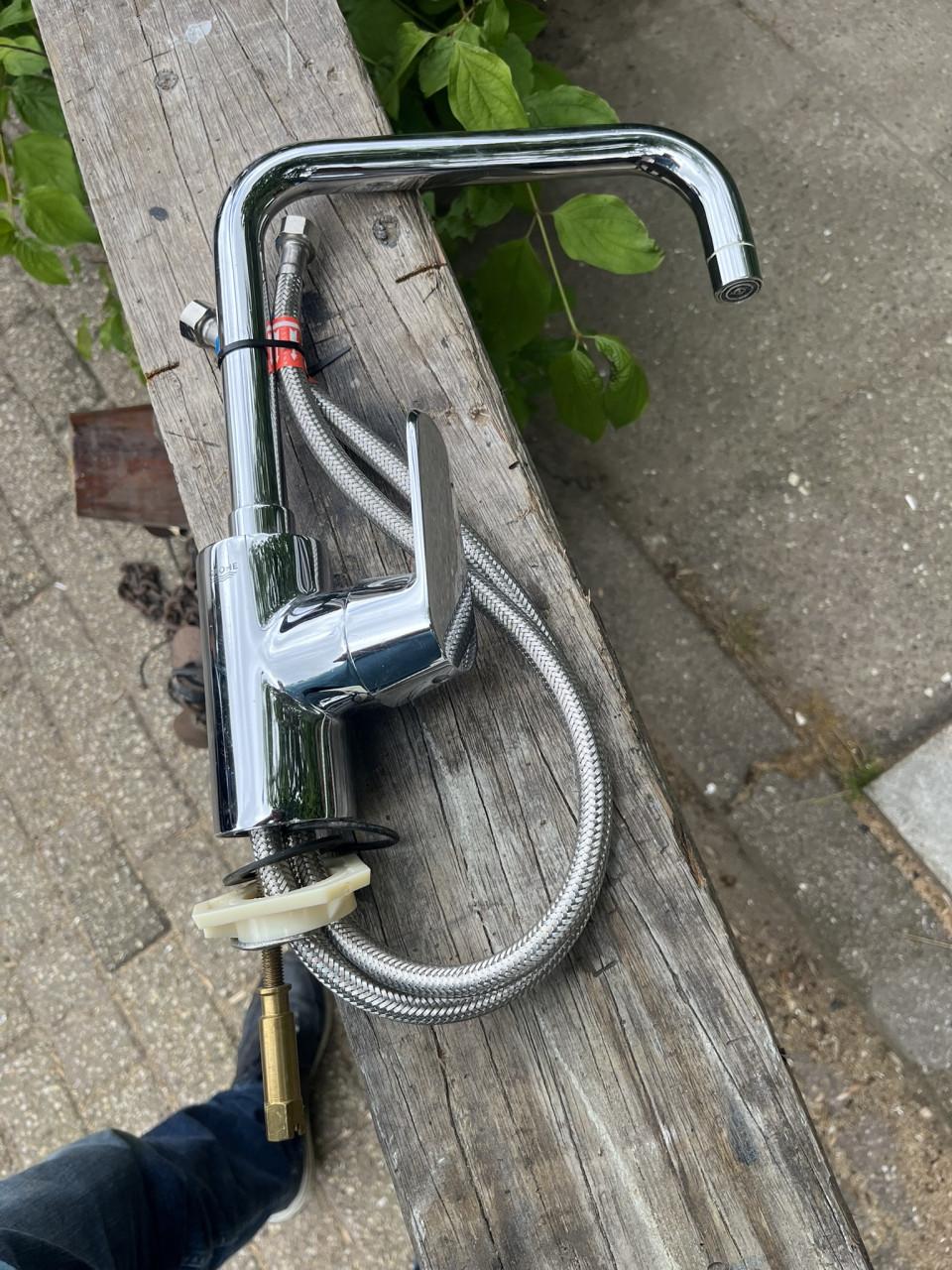 Keukenkraan Grohe verchroomde hoog uitloop