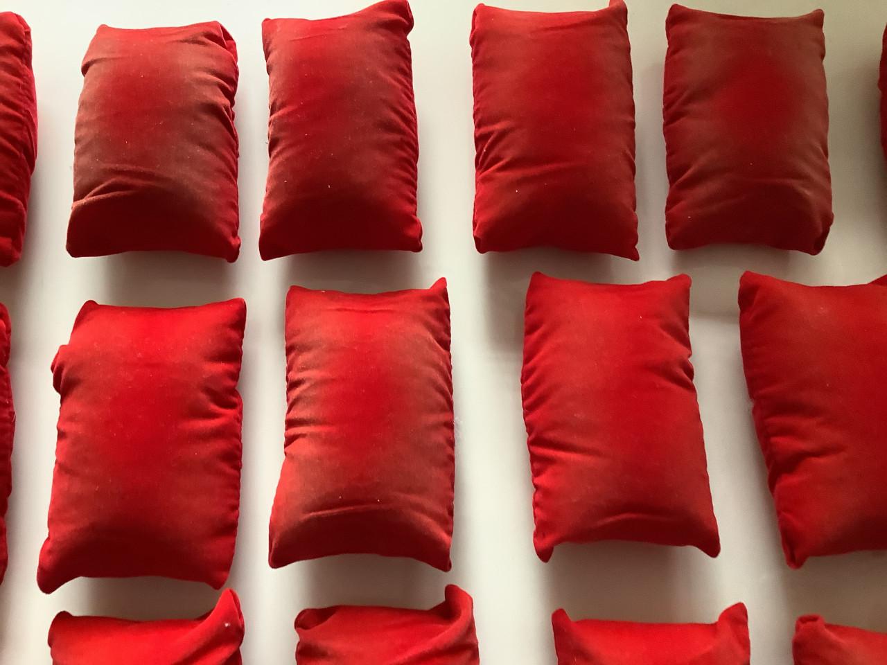 Partij gebruikte kussentjes voor sieraden. ( partij 83)