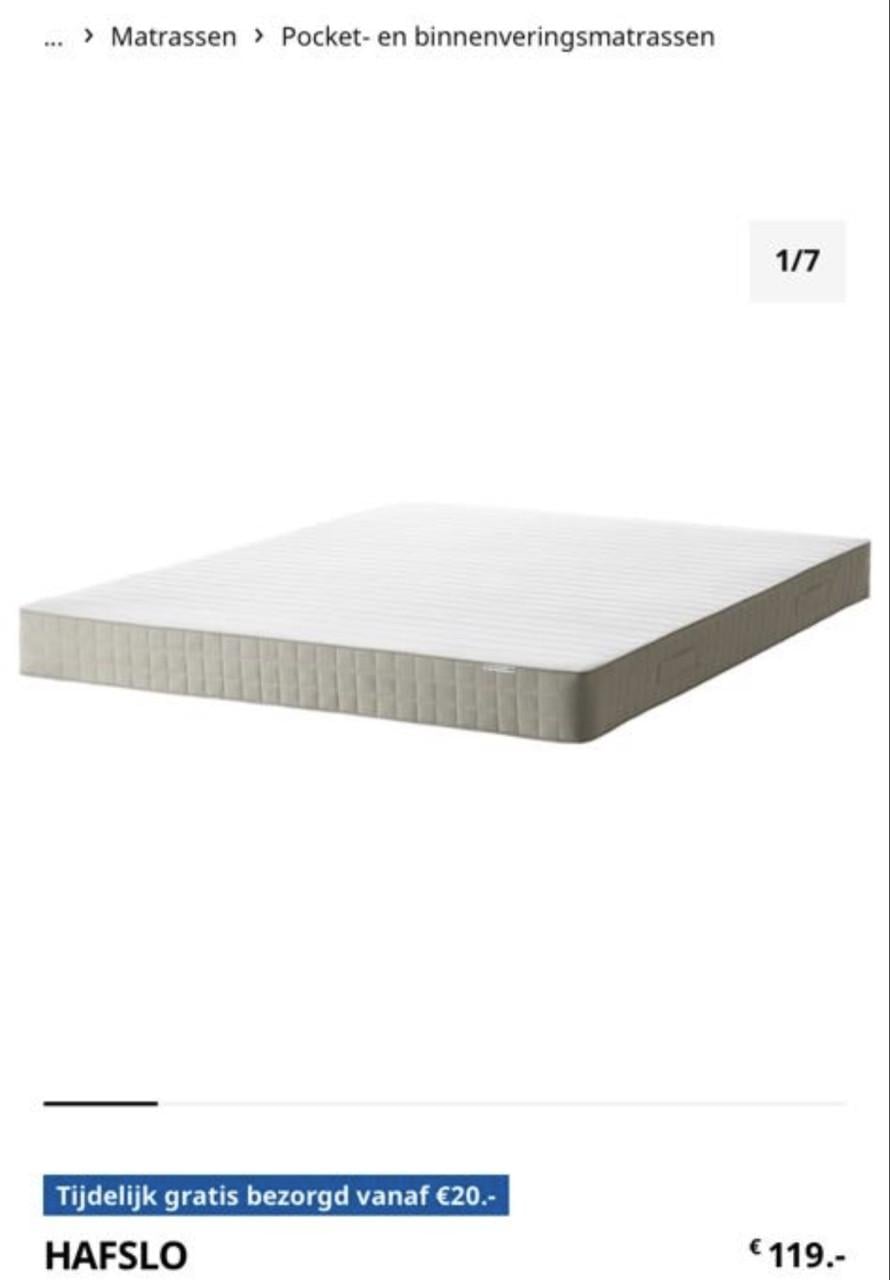 Bed inclusief matras en lattenbodem