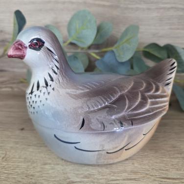 Brocante aardewerk terrine van Michel Caugant, Patrijs