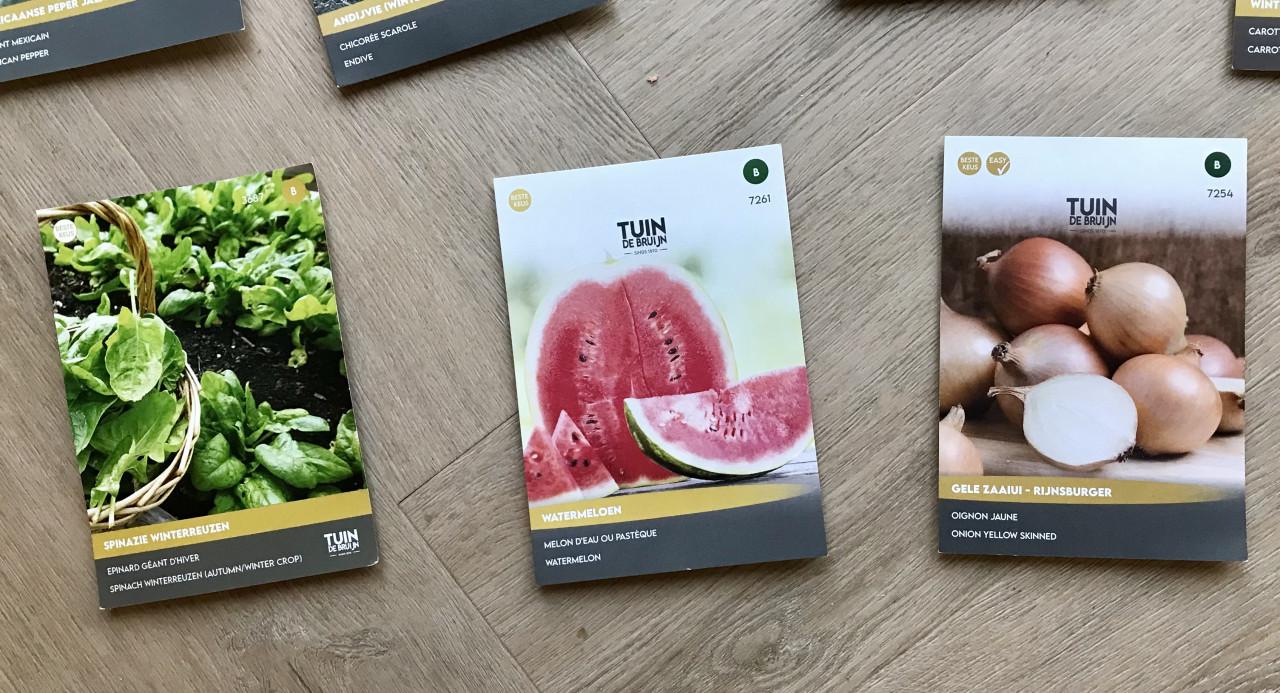 Diverse zakjes biologische zaden moestuin nieuw