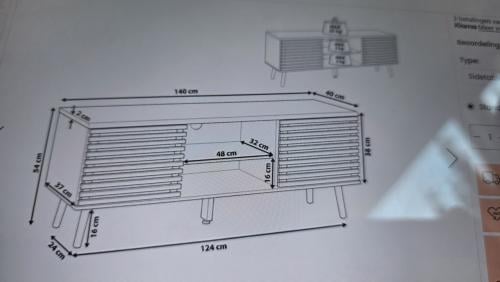 TV-meubel Model Perth van Beliani 140cm breed