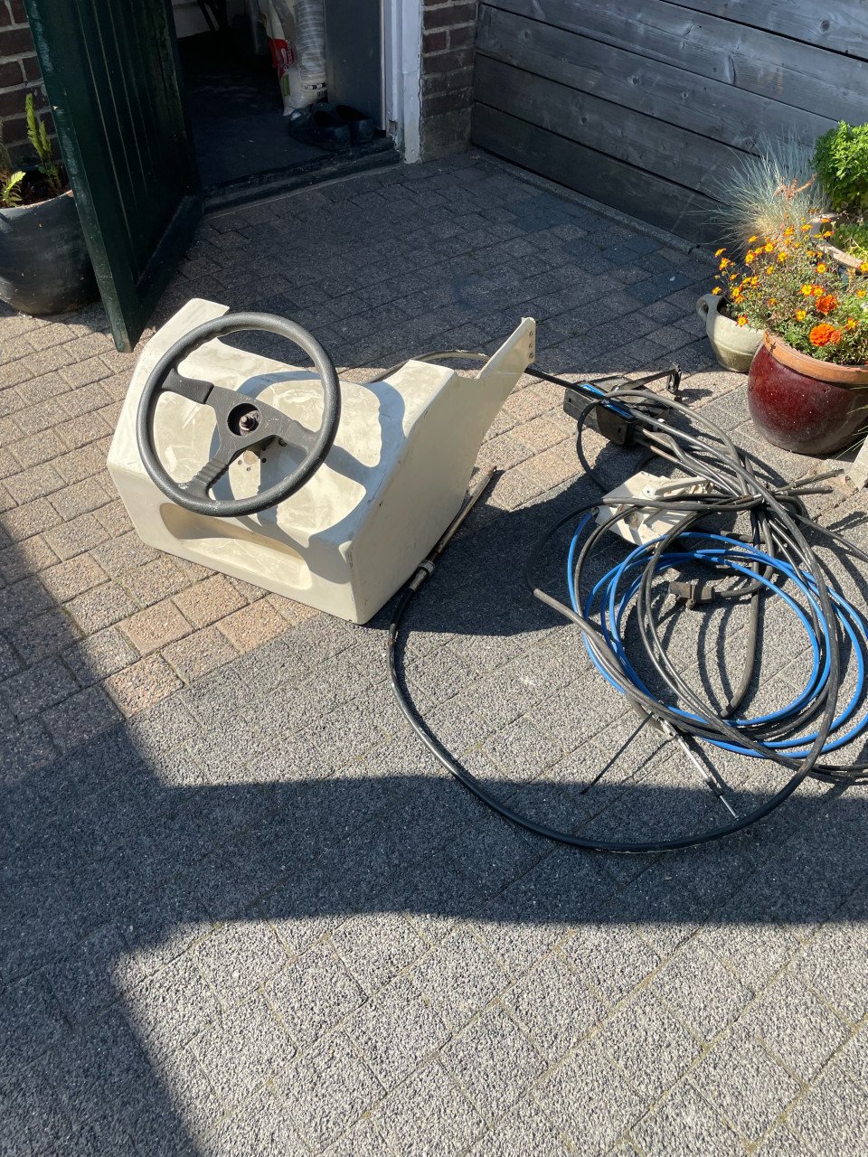 Stuur console en gashendel en anker