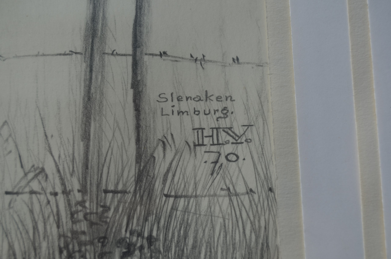 10 x Hendrik Voskuijl (1893 - 1980) potloodtekeningen (1) o.a. Slenaken