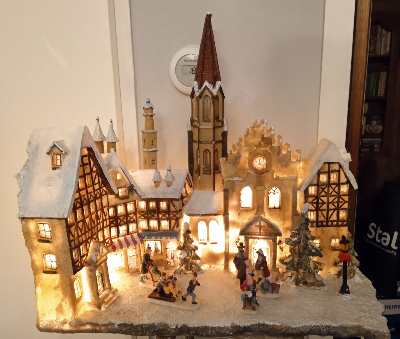 Prachtig kerstdorp met verlichting