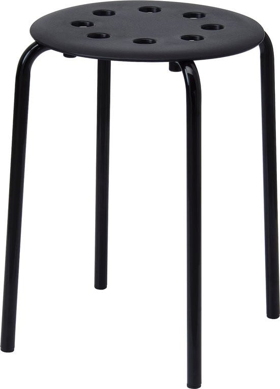 MARIUS kunststof kruk 45 cm zwart