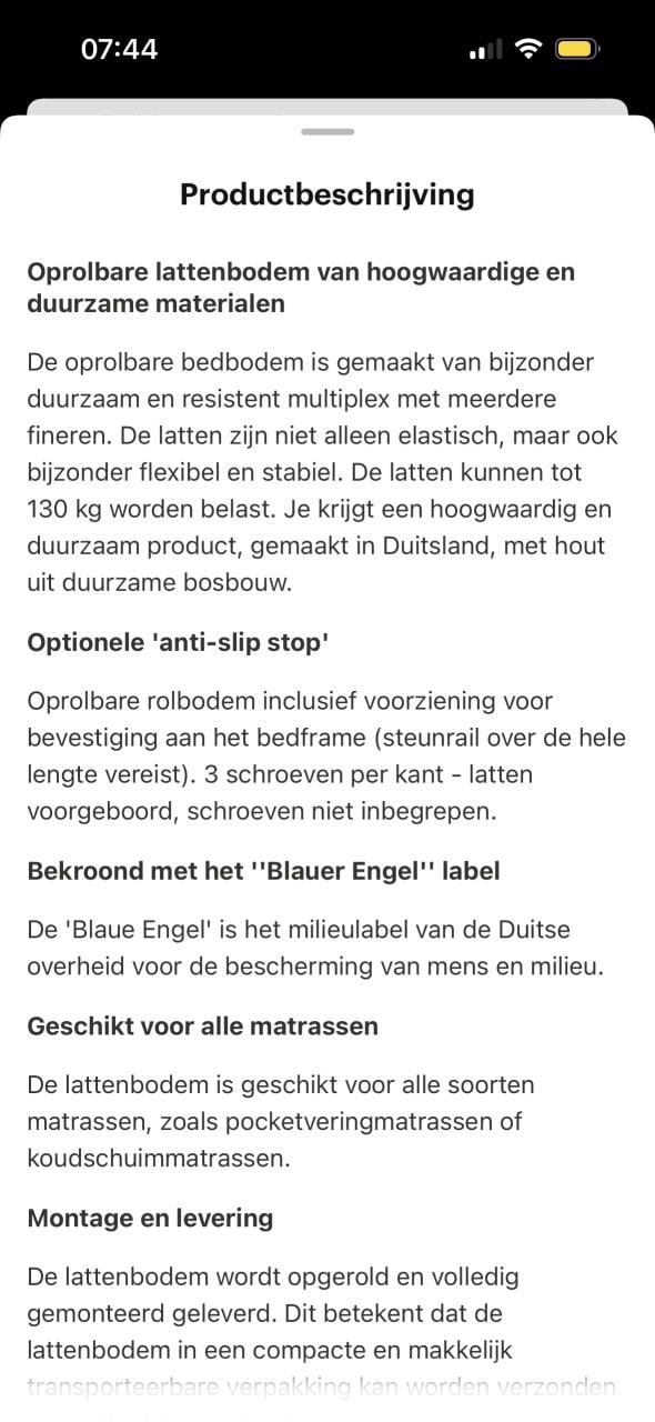 Rolbodem  90x200 1 persoons