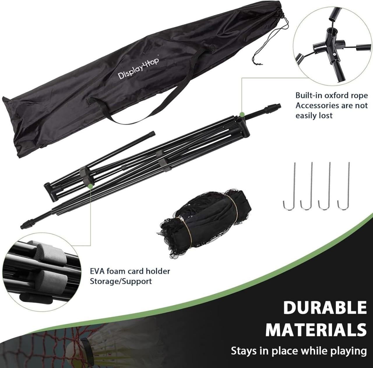 Display4top verstelbare/opvouwbare badminton net