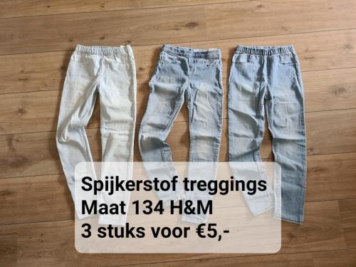 H&M spijker treggings maat 134 (3 stuk voor €5,-)