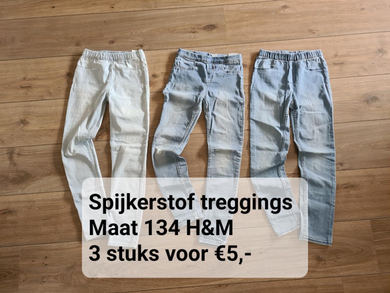 H&M spijker treggings maat 134 (3 stuk voor €5,-)