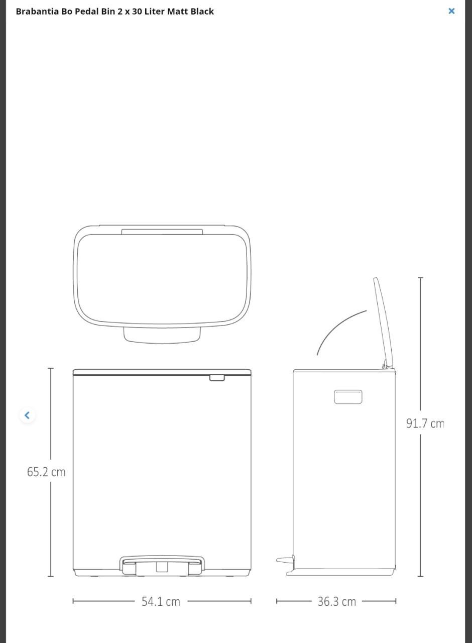 Brabantia Bo Prullenbak - 2 x 30 liter - Afvalscheiding - Matt Black
