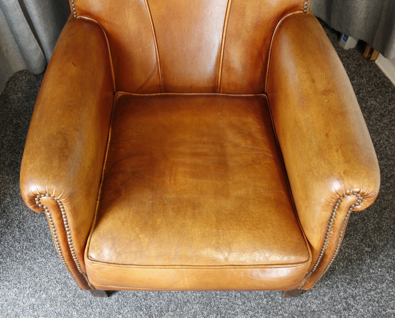 Meubels - 2 schapenleder bijzet fauteuils - bruin