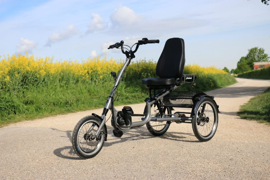 Stabiele E 3 wieler de Pfautec Scoobo met bosch middenmotor 500 Wh