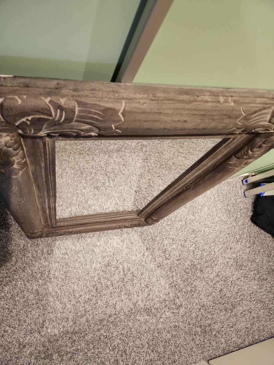 Brocante houten spiegel