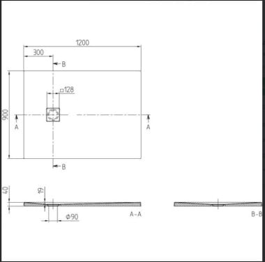 Douchebak 140 * 90 villeroy en boch