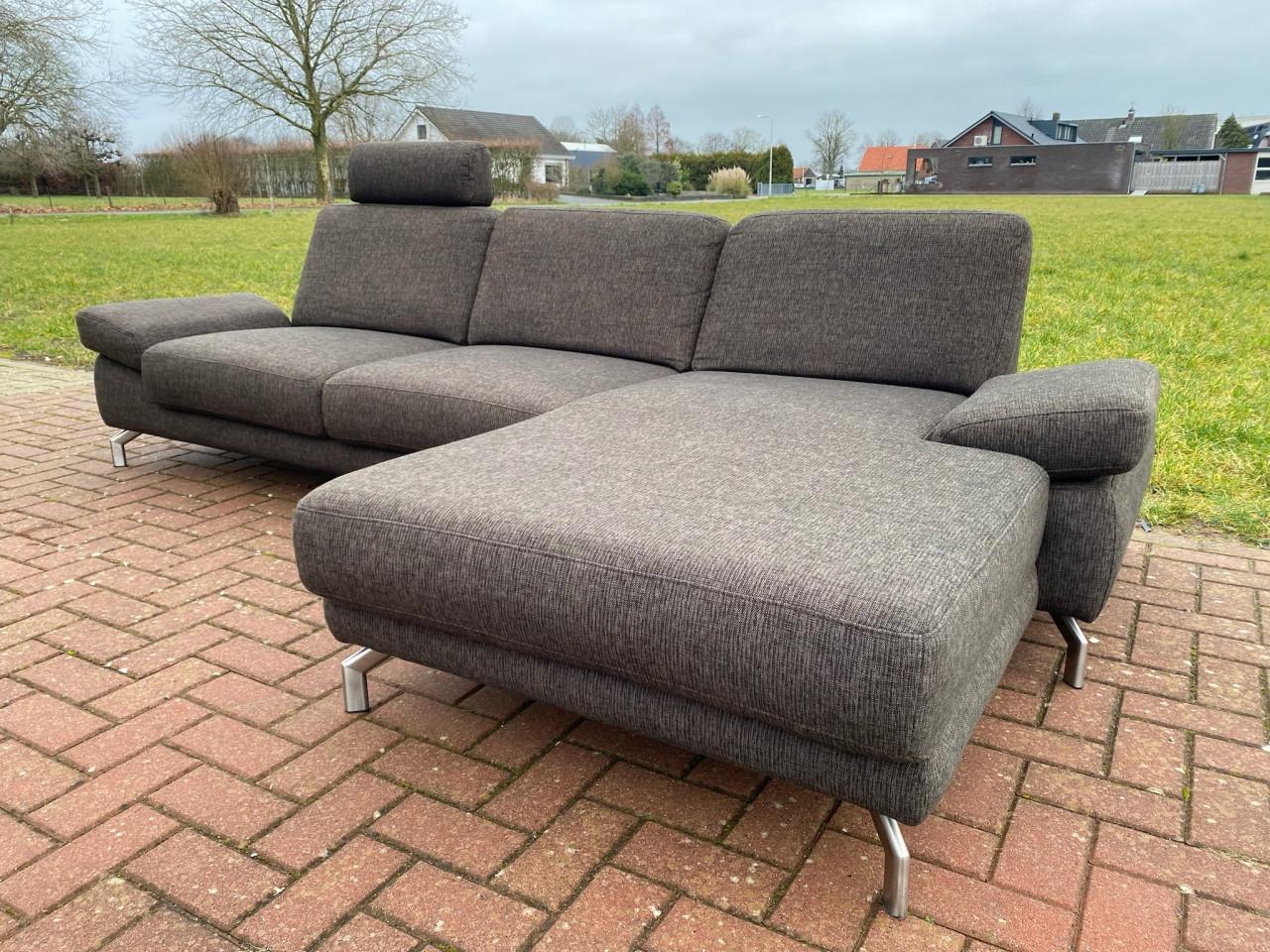 Henders & Hazel Donkerbruine Stoffen Hoekbank-Gratis Levering NL