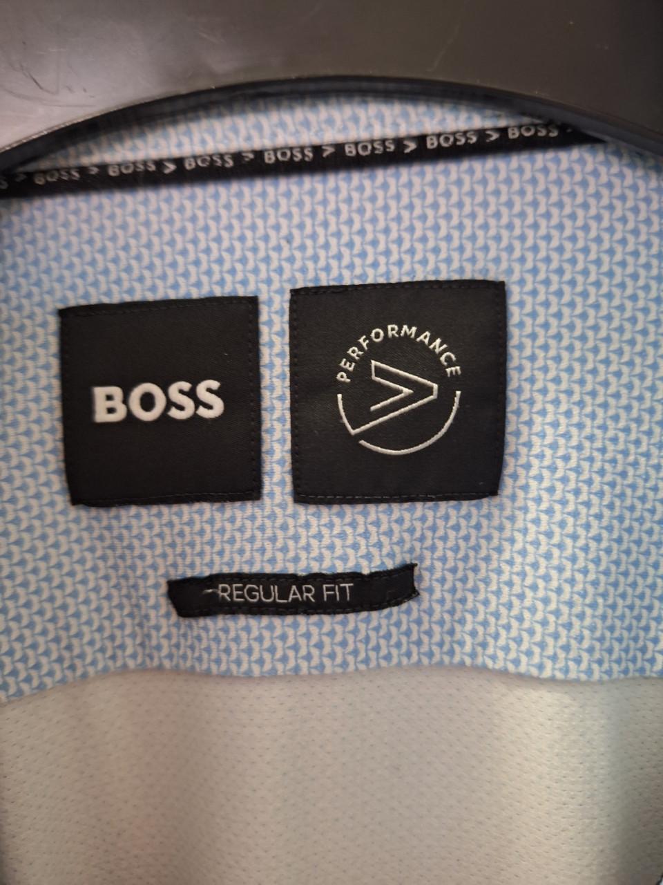 Boss herenoverhemd lichtblauw met patroon