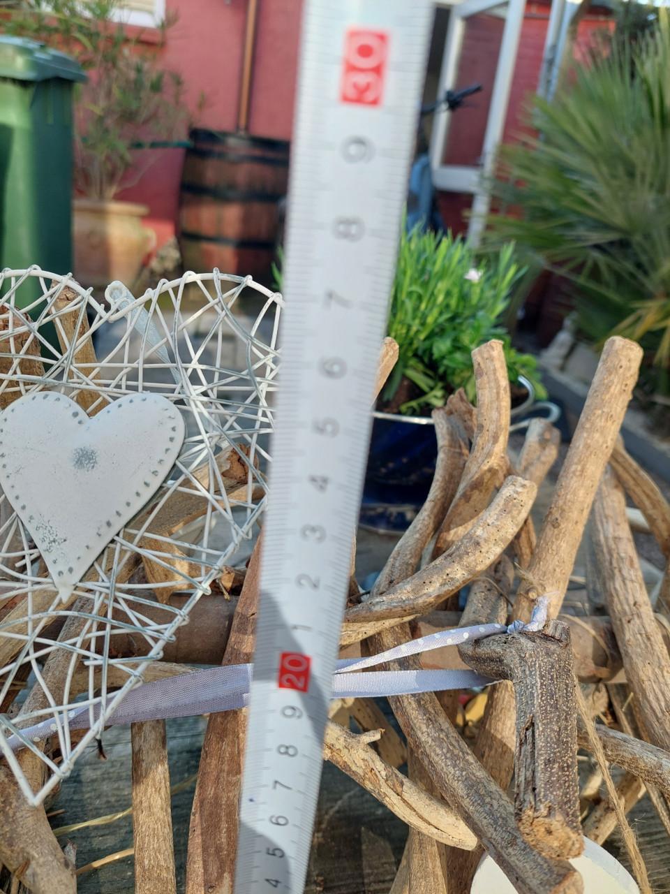 Decoratie tak 1.10m lang met hartjes ed.